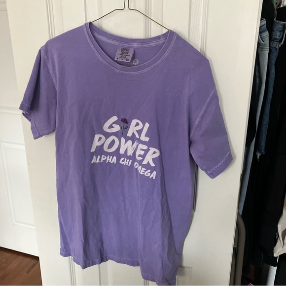 Alpha Chi Omega Girl Power Crew Neck T-shirt - Picture 1 of 3